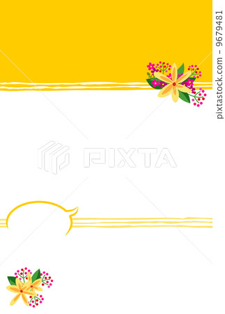 小花和黃色背景 小花和黃色背景 9679481