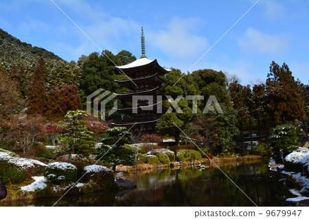 Rurikoji Temple five stories tower Snow makeup 9679947