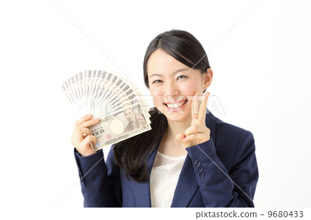 A woman with money A woman with money 9680433