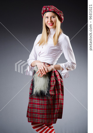 Scottish traditions concept with person wearing kilt 9681021
