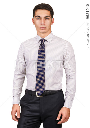 Male model with shirt isolated on white 9681040