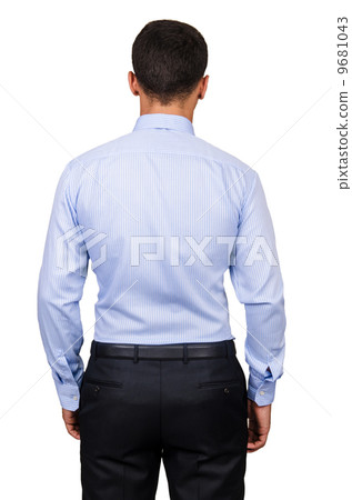 Male model with shirt isolated on white 9681043