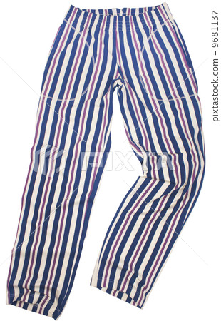 Striped pijama sweatpants isolated on white Striped pijama sweatpants isolated on white 9681137