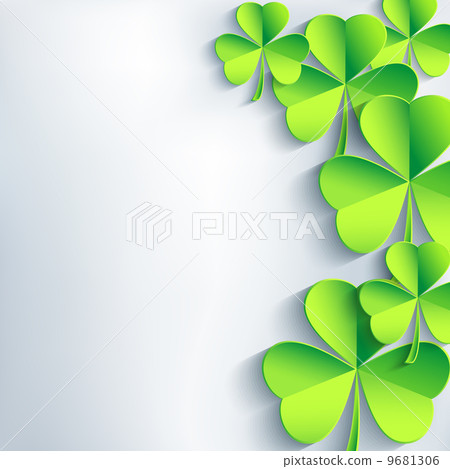 Abstract St. Patrick's day background with leaf clover 9681306