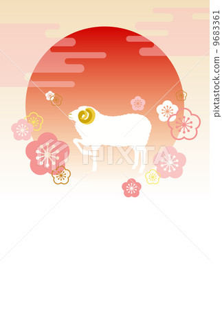 Sheep and first sunrise 9683361