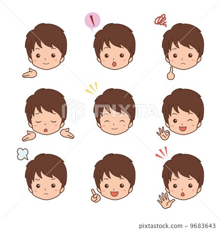 男/面部表情 9683643