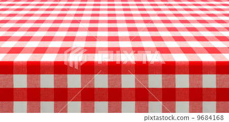 table perspective view covered by red checked tablecloth table perspective view covered by red checked tablecloth 9684168