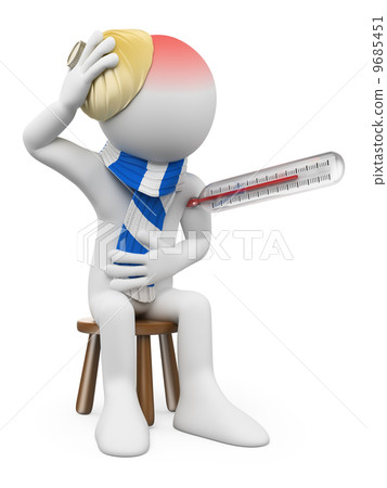 3D white people. Human flu 9685451