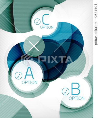 Glossy circle geometric shape info background 9685501