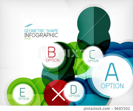 Glossy circle geometric shape info background 9685502