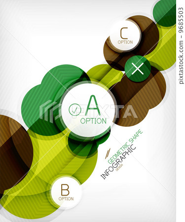 Glossy circle geometric shape info background 9685503