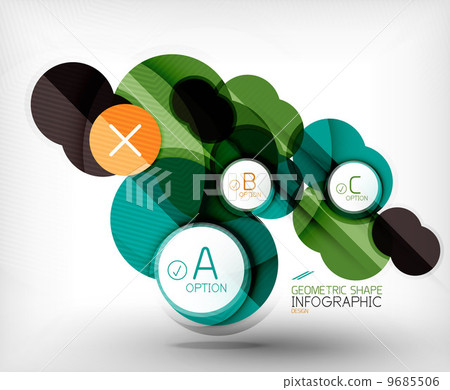 Glossy circle geometric shape info background 9685506
