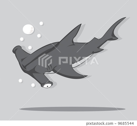Cartoon Hammer fish shark. vector and illustration 9685544