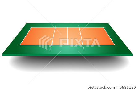 volleyball court with perspective 9686180