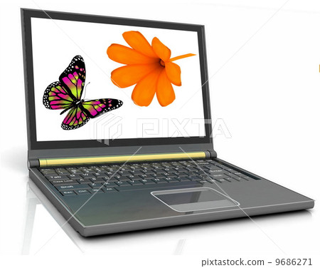 Laptop on the white background Laptop on the white background 9686271