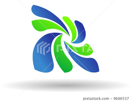 Fresh green and blue Eco or Bio icon Fresh green and blue Eco or Bio icon 9686537