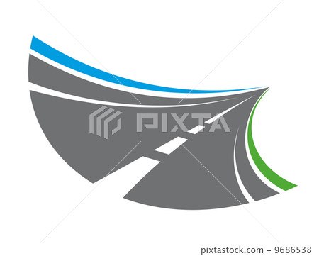 Stylized tarred road with markings 9686538