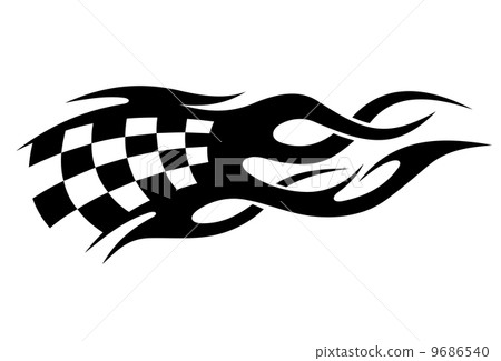 Black and white checkered flag in motion 9686540