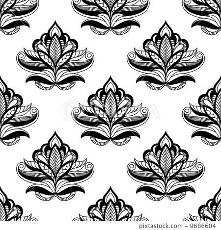 Persian style seamless floral motifs 9686604