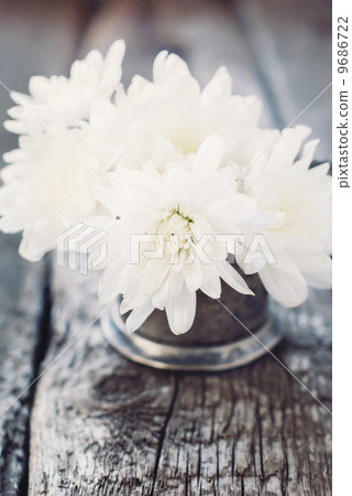 White Flowers on the Wooden Background White Flowers on the Wooden Background 9686722