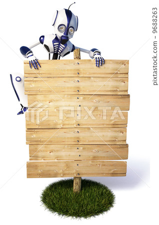 robot and billboard 9688263