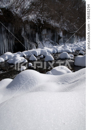 Snow scenery of Kaedo river Snow scenery of Kaedo river 9688294