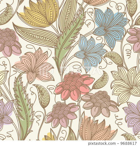 Vintage seamless floral background Vintage seamless floral background 9688617