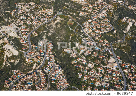 Aerial view of residential area 9689547