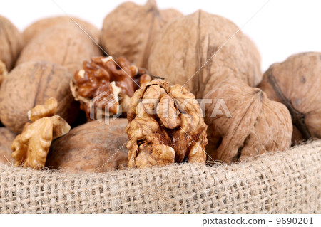 Basket of walnuts. 9690201