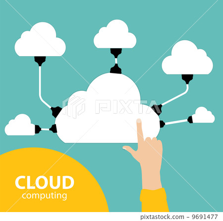 Cloud Computing Concept on Different Electronic Devices. Vector  9691477