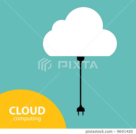 Cloud Computing Concept on Different Electronic Devices. Vector Cloud Computing Concept on Different Electronic Devices. Vector 9691480