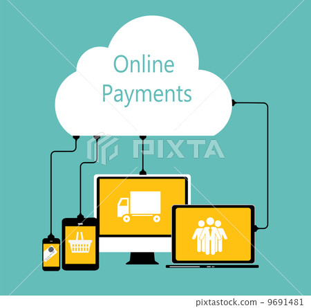 Cloud Computing Concept on Different Electronic Devices. Vector Cloud Computing Concept on Different Electronic Devices. Vector 9691481