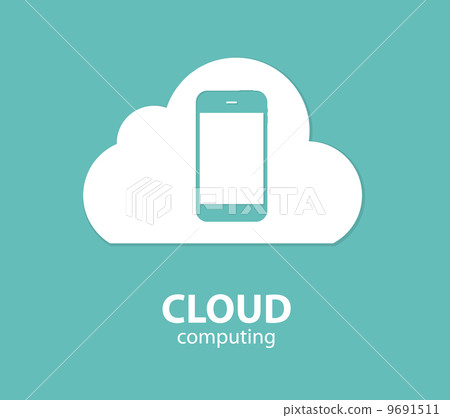 Cloud Computing Concept on Different Electronic Devices. Vector  9691511