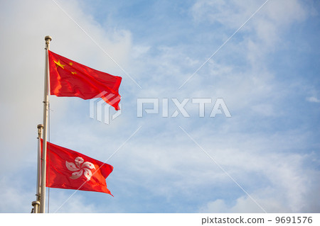 China National and Hong Kong Special Administrative Region flags China National and Hong Kong Special Administrative Region flags 9691576