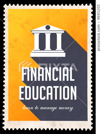 Financial Education on Yellow in Flat Design. 9693205