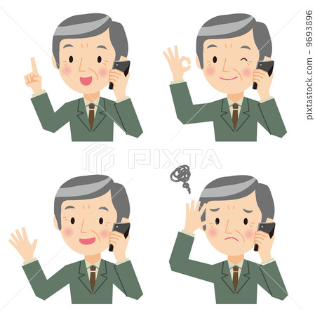 Senior men who are calling on the phone Senior men who are calling on the phone 9693896