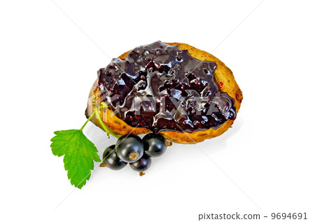 Bread with jam from blackcurrant top 9694691