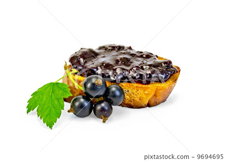 Bread with jam from black currant 9694695