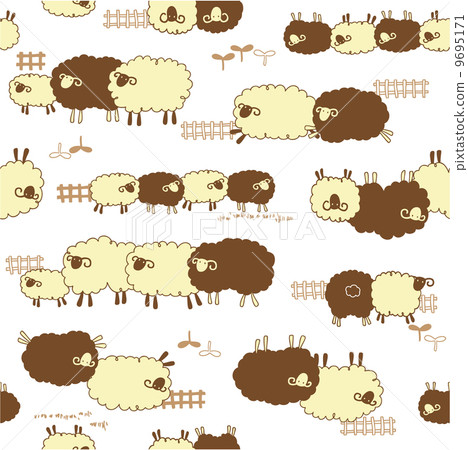 A pattern of cute sheep, A pattern of cute sheep, 9695171