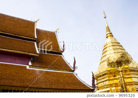 roof at Phra tart Doi Suthep at Chiengmai ,Thailand 9695320