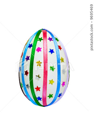 Easter egg with ribbons and sequins 9695469
