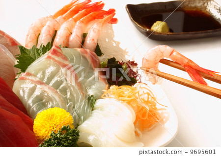 Sashimi sashimi sweet shrimp shrimp sweet shrimp Japanese food Japanese food white background 9695601