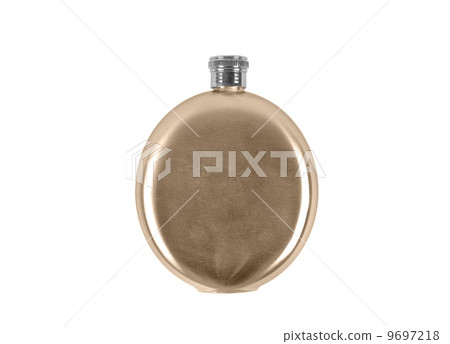Stainless hip flask isolated on white 9697218