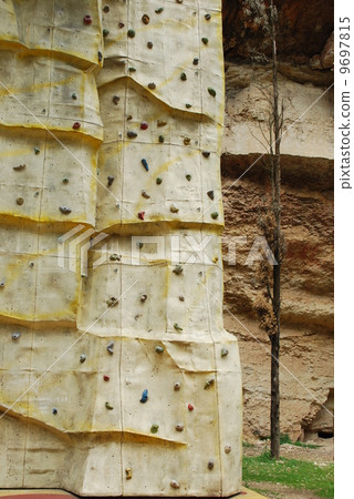 Climbing wall on a park 9697815