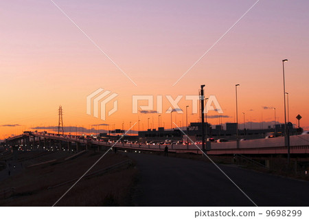 Evening scenery of the capital high 9698299