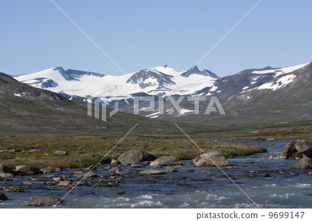 River Sjoa and Glittertind Mountain (Jotunheimen National Park, River Sjoa and Glittertind Mountain (Jotunheimen National Park, 9699147