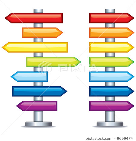 Colorful Editable Guidepost. Vector - Stock Illustration [9699474] - PIXTA