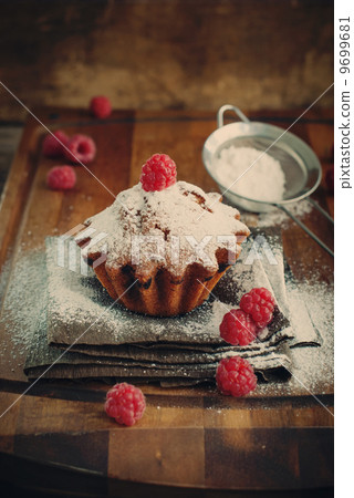 Fruitcake Decorated with Raspberry, toned Fruitcake Decorated with Raspberry, toned 9699681