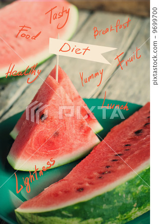 Concept of Healthy Life, Pieces of Water-melon Concept of Healthy Life, Pieces of Water-melon 9699700