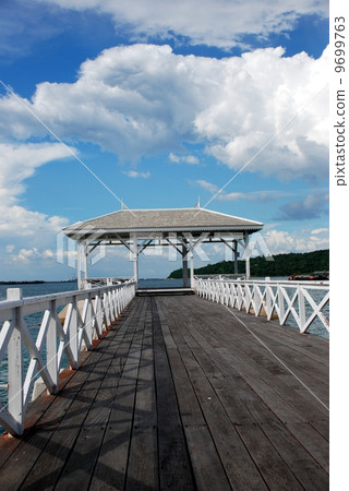 Waterfront pavilion of Seechang Island, Chonburi, Thailand Waterfront pavilion of Seechang Island, Chonburi, Thailand 9699763